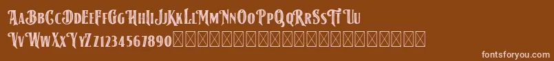 Fonte AmericanLabelStripDEMO – fontes rosa em um fundo marrom