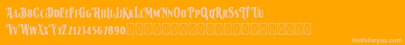 AmericanLabelStripDEMO-Schriftart – Rosa Schriften auf orangefarbenem Hintergrund