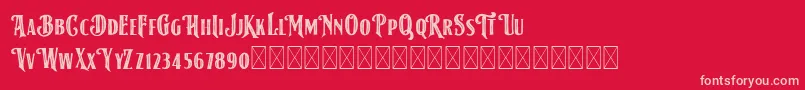 AmericanLabelStripDEMO Font – Pink Fonts on Red Background