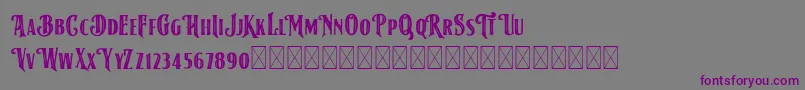 AmericanLabelStripDEMO Font – Purple Fonts on Gray Background