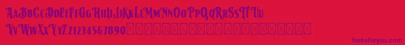 AmericanLabelStripDEMO Font – Purple Fonts on Red Background