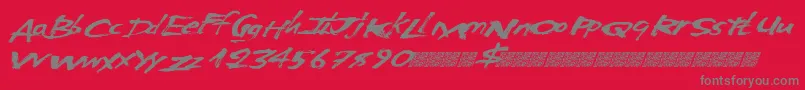 AmericanLights-fontti – harmaat kirjasimet punaisella taustalla