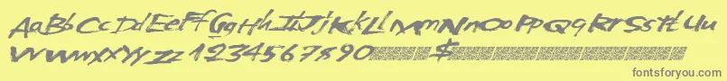 AmericanLights-fontti – harmaat kirjasimet keltaisella taustalla