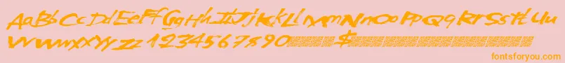 AmericanLights-Schriftart – Orangefarbene Schriften auf rosa Hintergrund