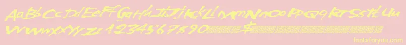 AmericanLights-Schriftart – Gelbe Schriften auf rosa Hintergrund