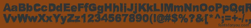 BloodyStump Font – Black Fonts on Brown Background
