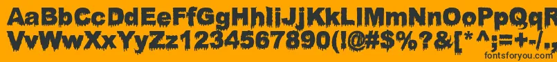 BloodyStump Font – Black Fonts on Orange Background