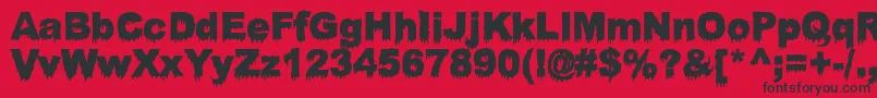 BloodyStump Font – Black Fonts on Red Background