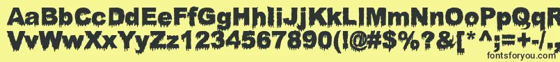 BloodyStump Font – Black Fonts on Yellow Background