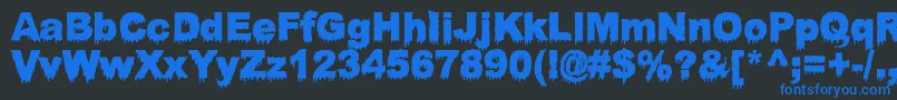 BloodyStump Font – Blue Fonts on Black Background