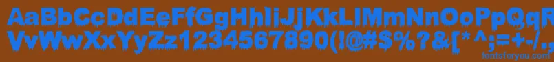 BloodyStump Font – Blue Fonts on Brown Background