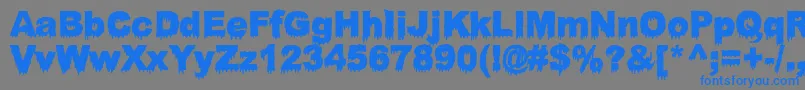 BloodyStump Font – Blue Fonts on Gray Background