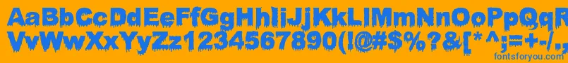 BloodyStump Font – Blue Fonts on Orange Background