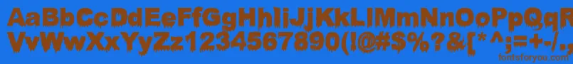 BloodyStump Font – Brown Fonts on Blue Background