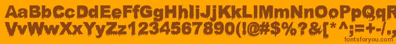 BloodyStump Font – Brown Fonts on Orange Background