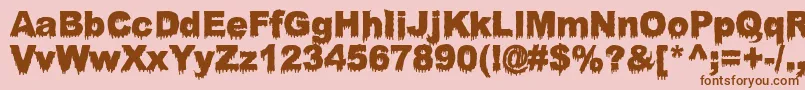 BloodyStump Font – Brown Fonts on Pink Background