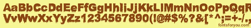 BloodyStump Font – Brown Fonts on Yellow Background