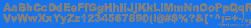 BloodyStump Font – Gray Fonts on Blue Background