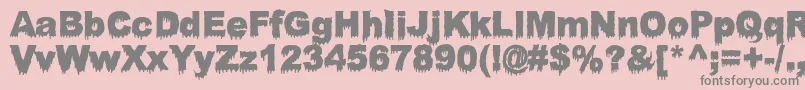 BloodyStump Font – Gray Fonts on Pink Background
