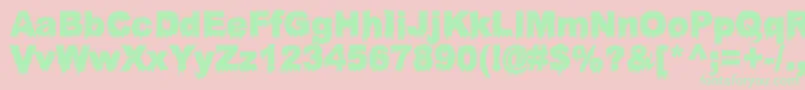 フォントBloodyStump – ピンクの背景に緑の文字