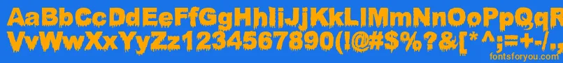 BloodyStump Font – Orange Fonts on Blue Background