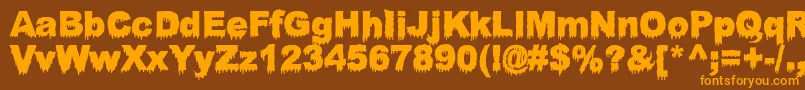 BloodyStump Font – Orange Fonts on Brown Background