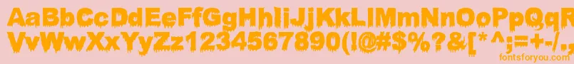 BloodyStump Font – Orange Fonts on Pink Background