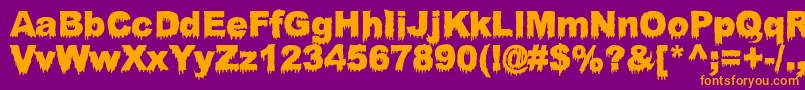 BloodyStump Font – Orange Fonts on Purple Background
