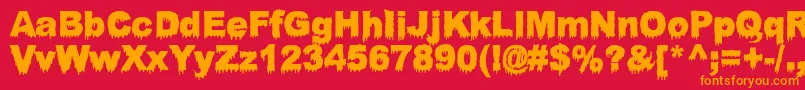 BloodyStump Font – Orange Fonts on Red Background