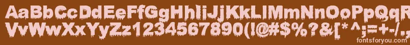 BloodyStump Font – Pink Fonts on Brown Background