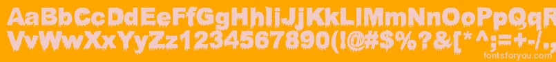 BloodyStump Font – Pink Fonts on Orange Background
