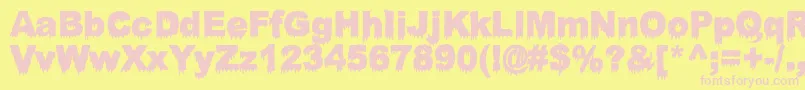 BloodyStump Font – Pink Fonts on Yellow Background