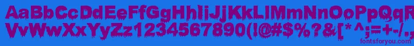 BloodyStump Font – Purple Fonts on Blue Background