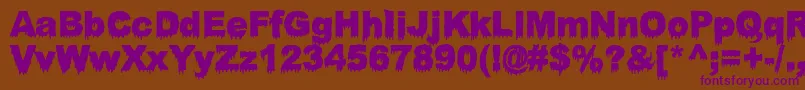 BloodyStump Font – Purple Fonts on Brown Background