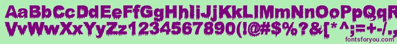 BloodyStump Font – Purple Fonts on Green Background