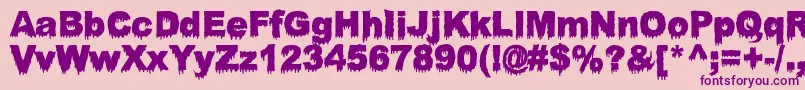 BloodyStump Font – Purple Fonts on Pink Background