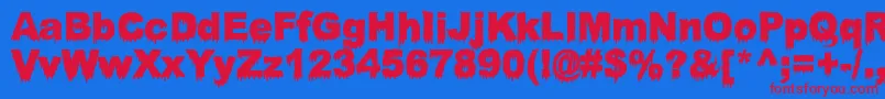 BloodyStump Font – Red Fonts on Blue Background