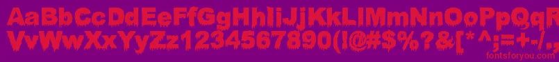 BloodyStump Font – Red Fonts on Purple Background