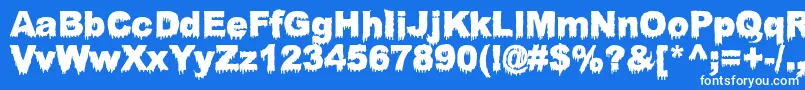 BloodyStump Font – White Fonts on Blue Background