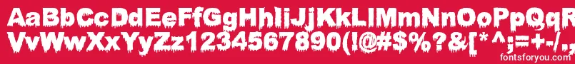 BloodyStump Font – White Fonts on Red Background