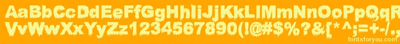 BloodyStump Font – Yellow Fonts on Orange Background