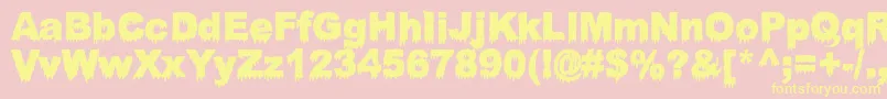 BloodyStump Font – Yellow Fonts on Pink Background