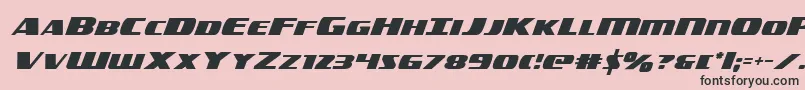 americorps-Schriftart – Schwarze Schriften auf rosa Hintergrund