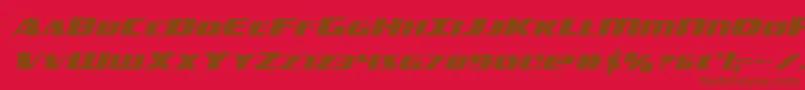 フォントamericorps – 赤い背景に茶色の文字