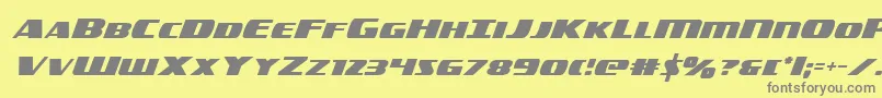 americorps-fontti – harmaat kirjasimet keltaisella taustalla