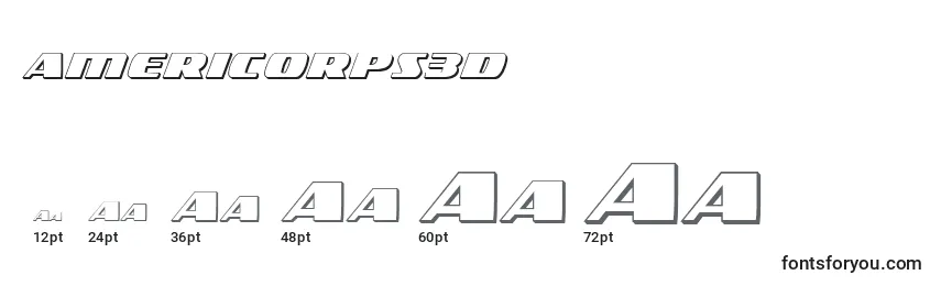 Размеры шрифта Americorps3d (119391)