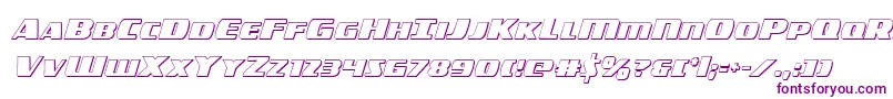 americorps3dcond Font – Purple Fonts on White Background