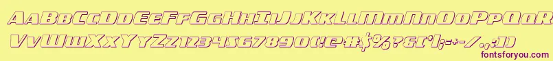 americorps3dcond Font – Purple Fonts on Yellow Background