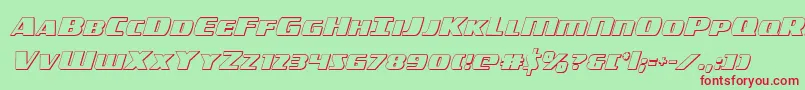 americorps3dcond Font – Red Fonts on Green Background