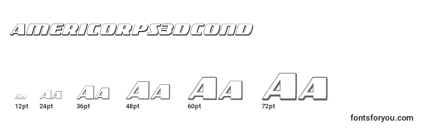 Размеры шрифта Americorps3dcond (119392)